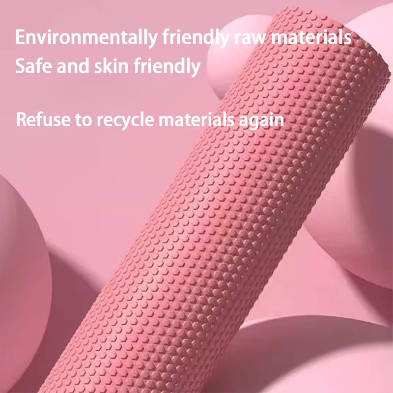 Yoga Roller round EVA Foam Cylinder Hexagonal Roller for Pilates Exercise Enhanced Home Workouts Diameter 9.6Cm Length 30Cm