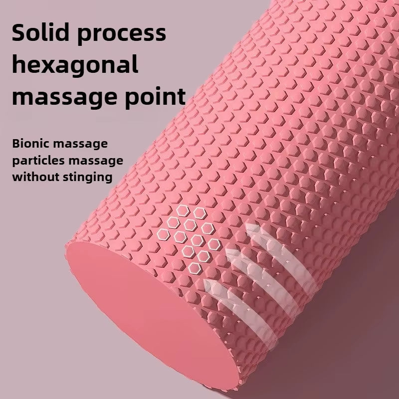 Yoga Roller round EVA Foam Cylinder Hexagonal Roller for Pilates Exercise Enhanced Home Workouts Diameter 9.6Cm Length 30Cm